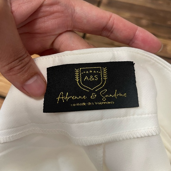 Adrienne & Sandrine White Floral Trouser Pants Size 48 - Picture 4 of 6